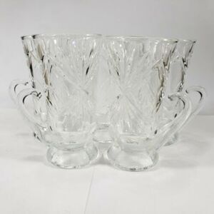 Vintage Irish Coffee Glass Cut Glass Cups Made In Korea Set Of 5 Used Condition